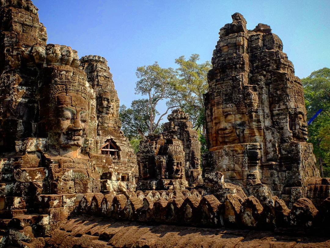 The buddah of the Bayon temple. Magic place of an ancient civilisation.
